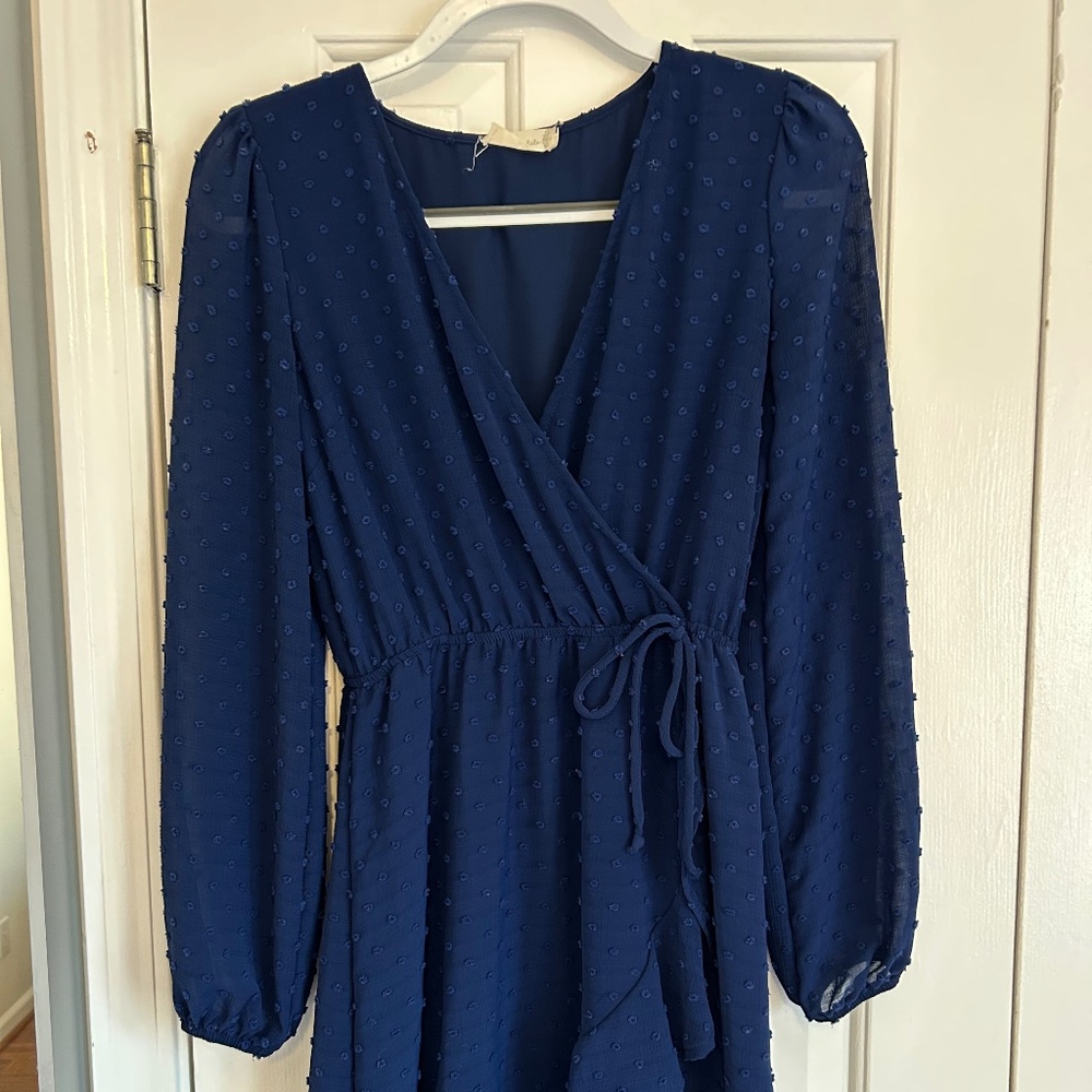 ALTAR'D STATE V-Neck long sleeve navy mini dress - SMALL